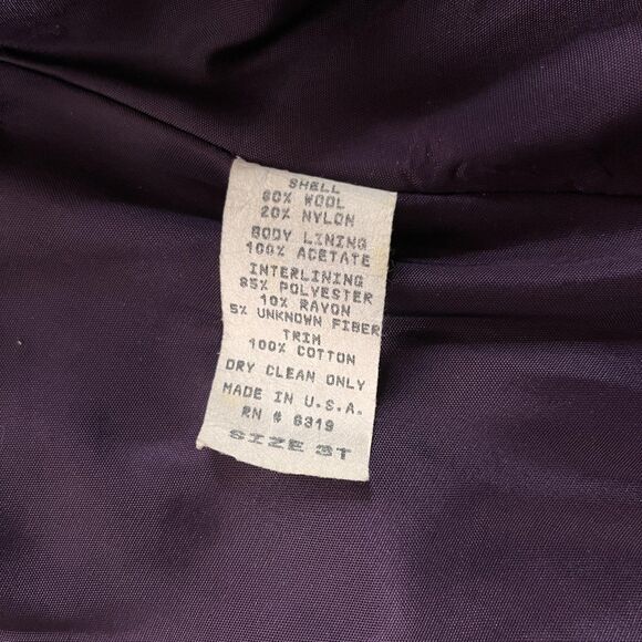 Rothschild Coat Girls 3T Vintage Purple Wool Cape Velvet Trim 90s Union Made USA - Picture 13 of 16